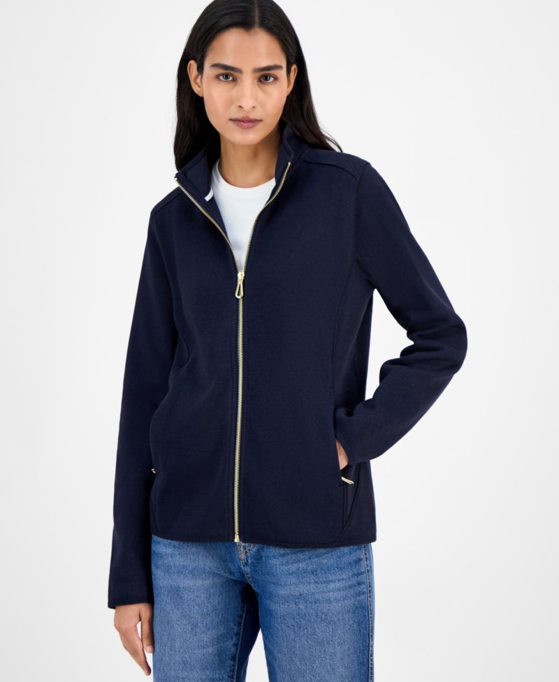 Nautica Women's Zip-Front Fleece Sweater jacket