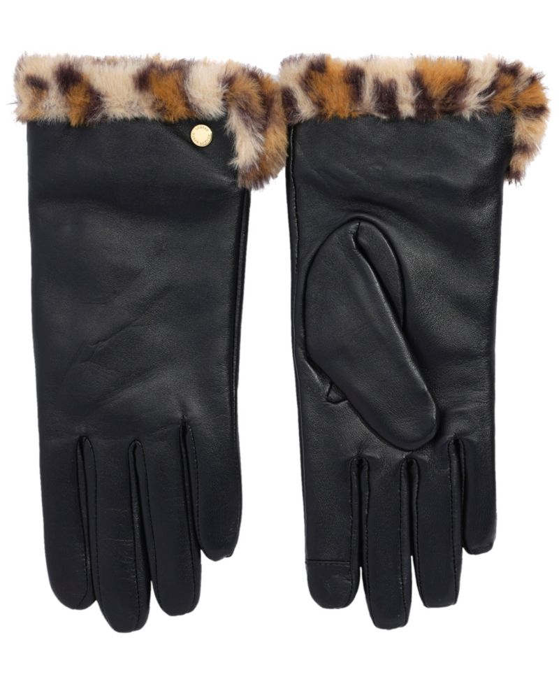 Faux Fur Lined Leather Touch Glove