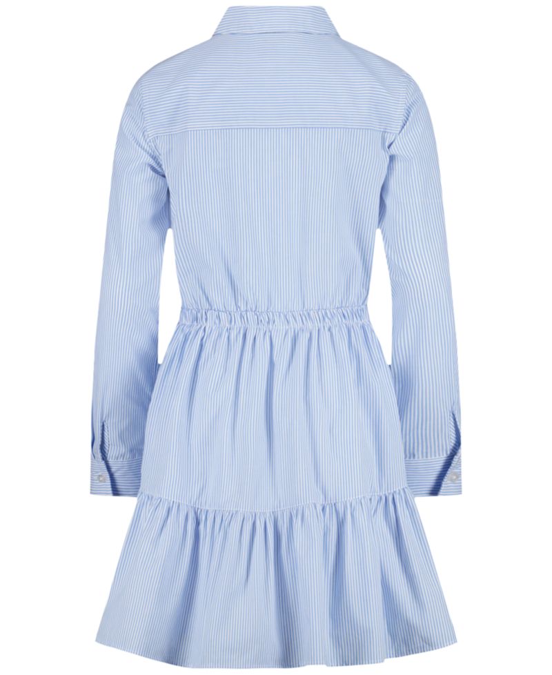 Girls' 7-16 Striped Long-Sleeve Shirt Dress