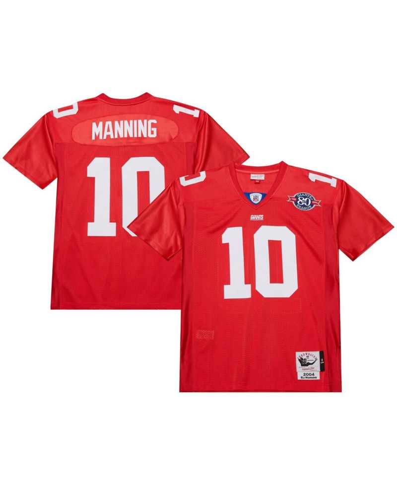 Men's Eli Manning Red New York Giants 2004 Authentic Throwback Retired Player Jersey