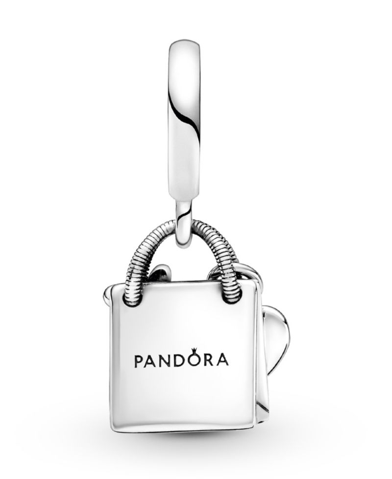 Sterling Silver Shopping Bag Dangle Charm