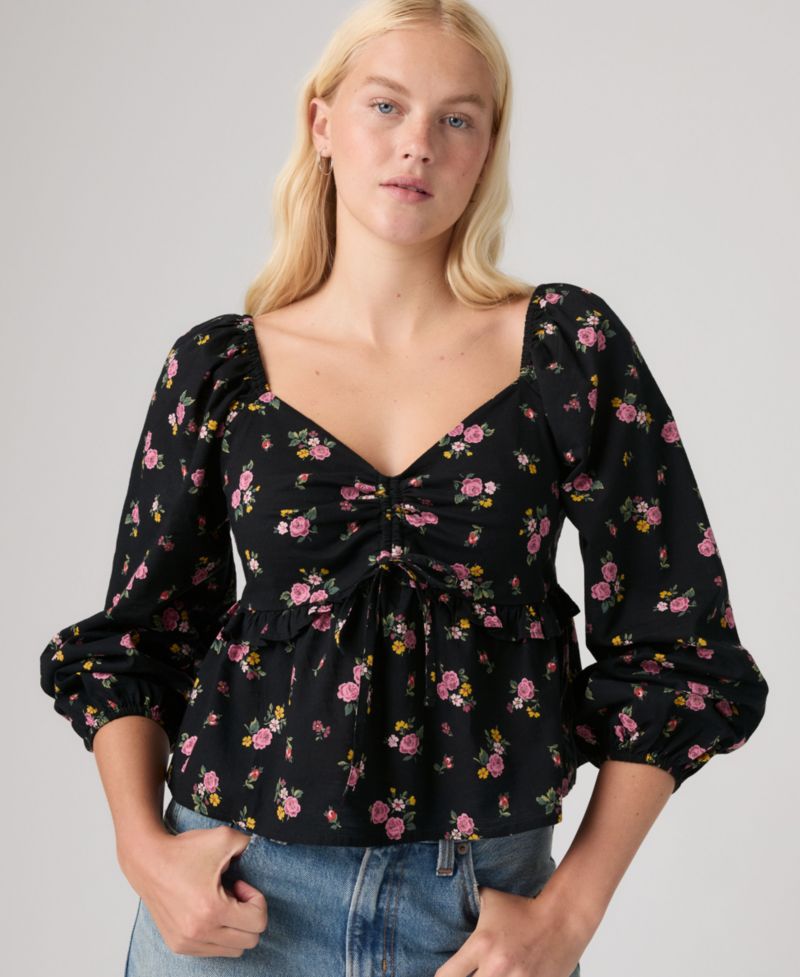 Women's Lotte Front-Tie Slim-Fit V-Neck Blouse