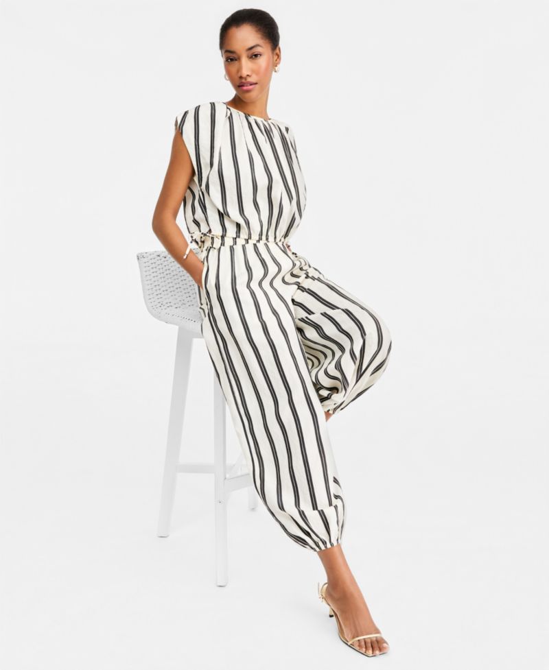 Women's Emma Striped Side-Tie Crop Bubble Top