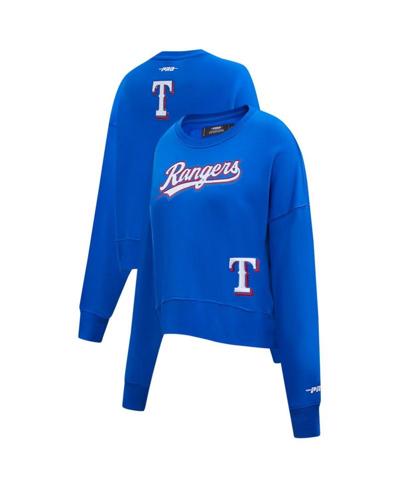 Women's Royal Texas Rangers Game Day Classics Crewneck Pullover Sweatshirt