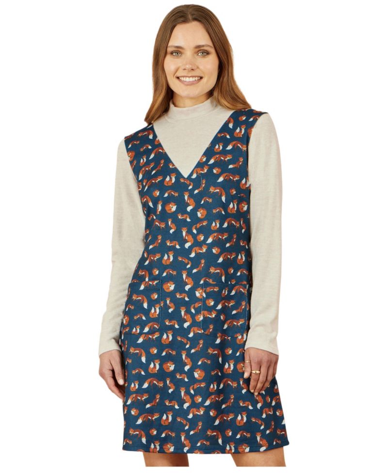 Women's Fox Long Sleeve Layered Tunic Dress