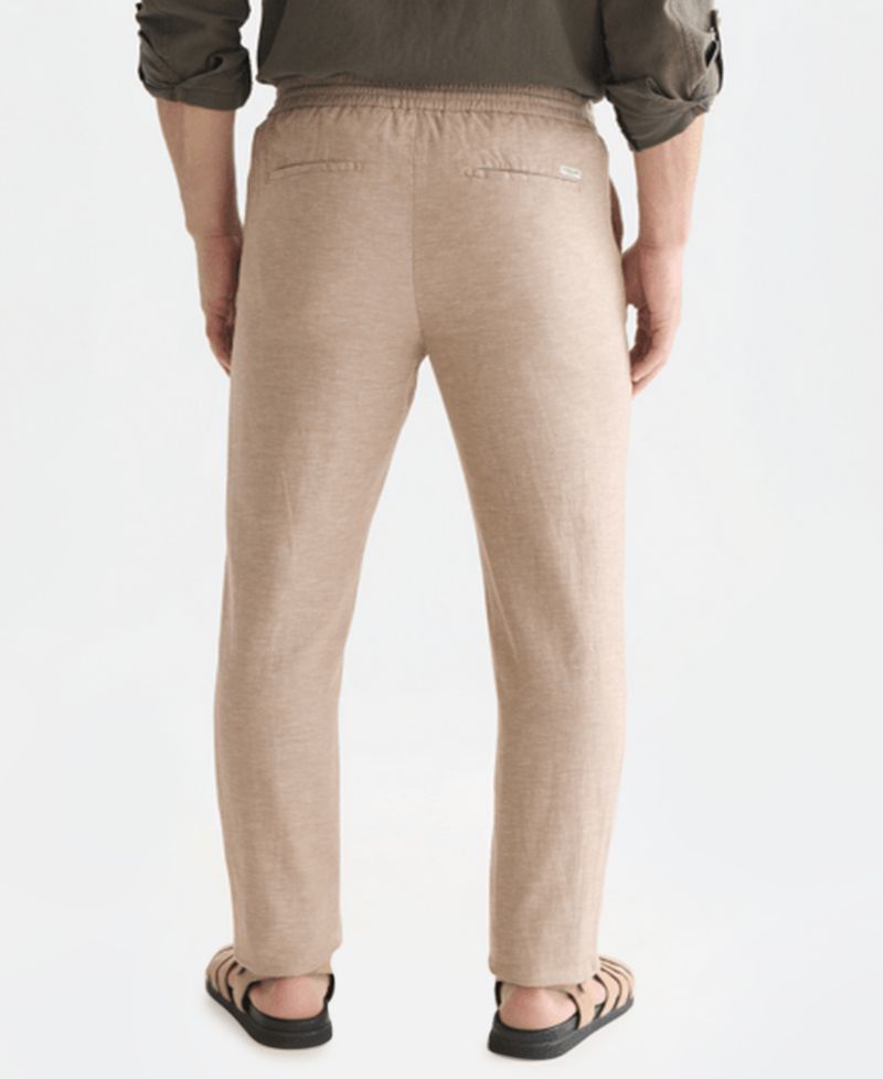 Men's Straight-Fit Cotton-Linen Blend Pants