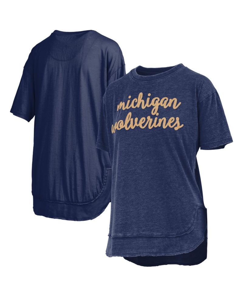 Women's Navy Michigan Wolverines Poncho T-Shirt