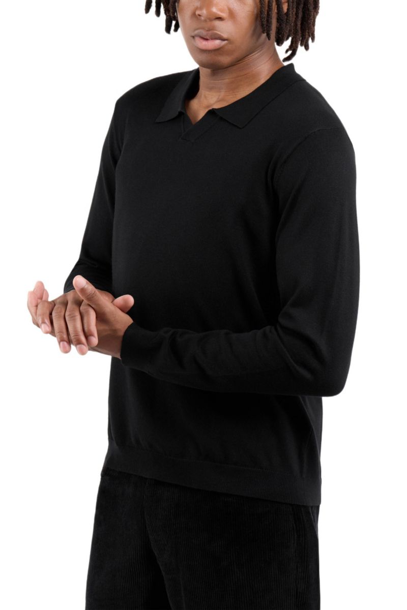 X RAY Men's Long Sleeve Sweater Johnny Collar Polo