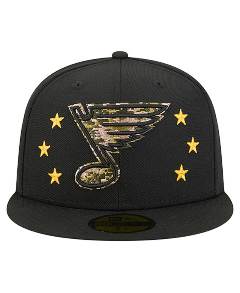 Men's Black St. Louis Blues Military Appreciation Digital Camo Stars 59FIFTY Fitted Hat