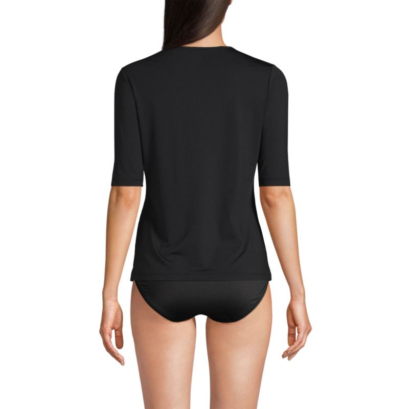Women's Long Torso SunShade UPF 50 Elbow Sleeve Rash Guard Swim Tee