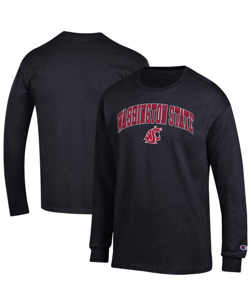 Men's Champion Black Washington State Cougars Arch Over Logo Long Sleeve T-Shirt