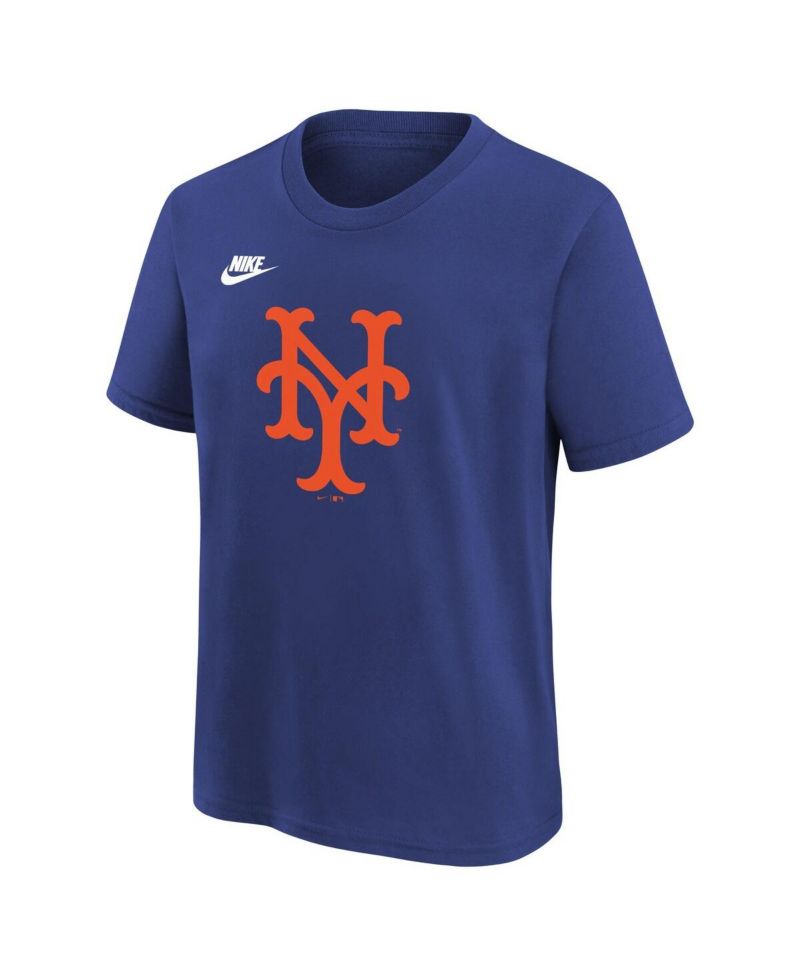 Big Boys and Girls Royal New York Mets Team Logo T-Shirt