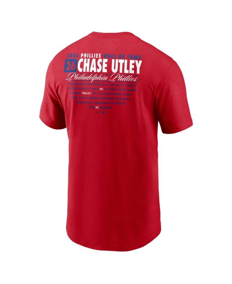 Men's Chase Utley Red Philadelphia Phillies Wall of Fame T-Shirt