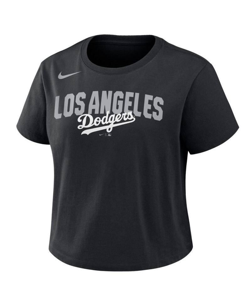 Women's Black Los Angeles Dodgers Mod Cropped T-Shirt