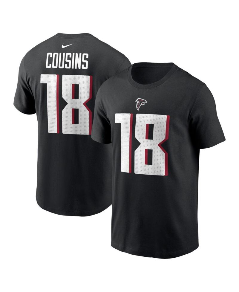 Nike Men's Kirk Cousins Black Atlanta Falcons Player Name & Number T-Shirt