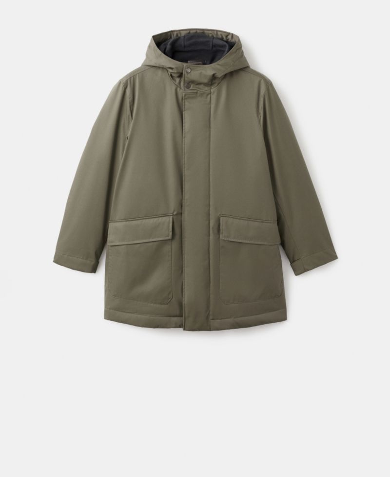Men's Water-Repellent Hood Quilted Parka