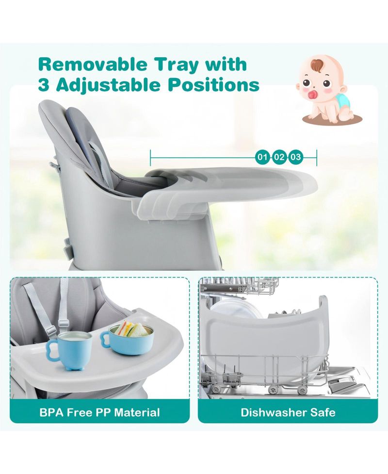 Baby 8-in-1 Convertible High Chair with Removable Tray