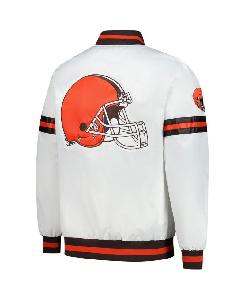 Men's White Cleveland Browns Scout Full-Snap Varsity Jacket