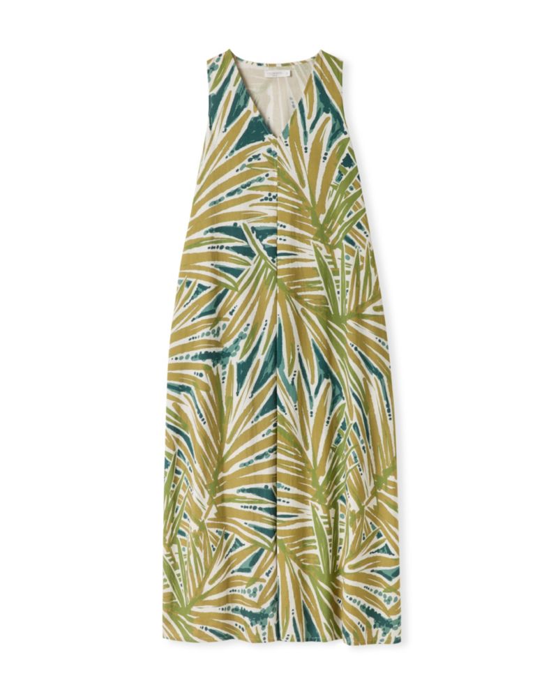 Women's Sleeveless V-Neck Linen Maxi Dress