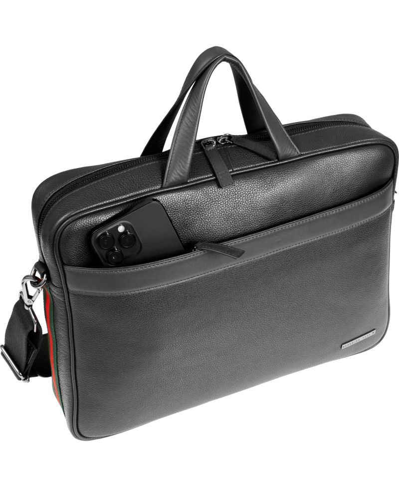 The Hey Handsome 18in Pebble Grain Genuine Leather Briefcase