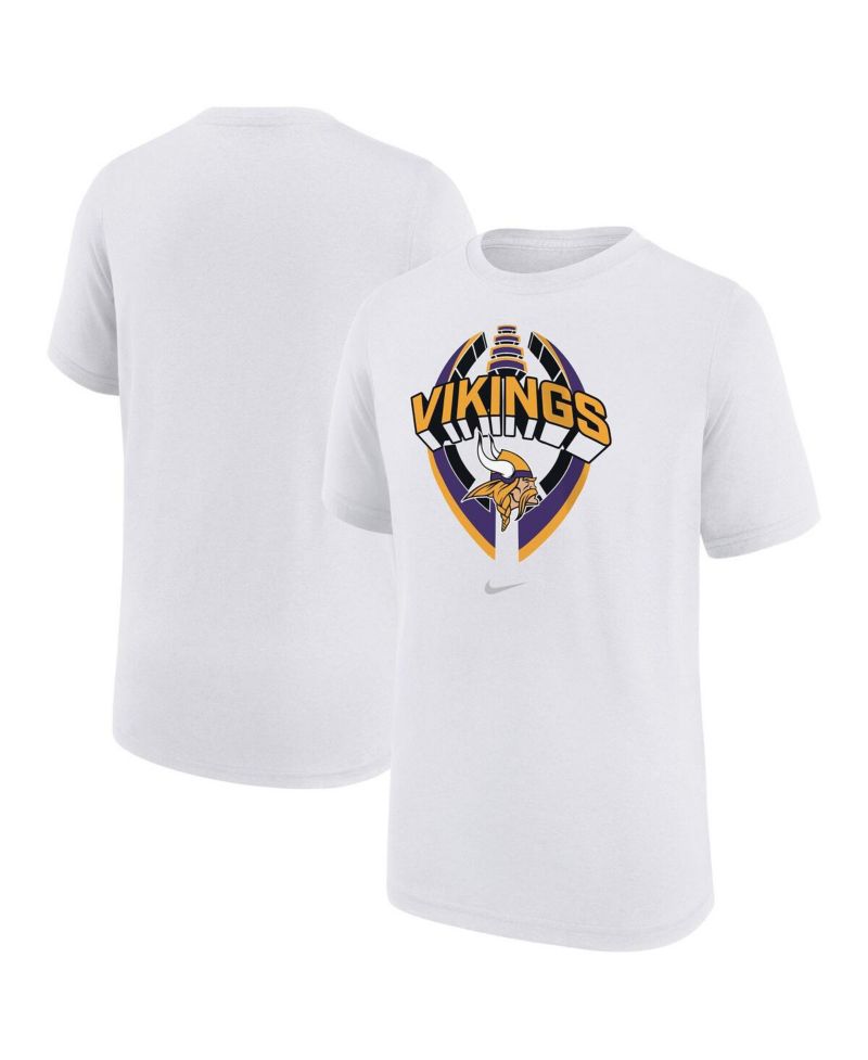 Big Boys and Girls White Minnesota Vikings Icon Legend T-Shirt