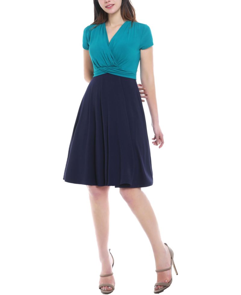 Women's V-Neck Faux Wrap Nursing Dress