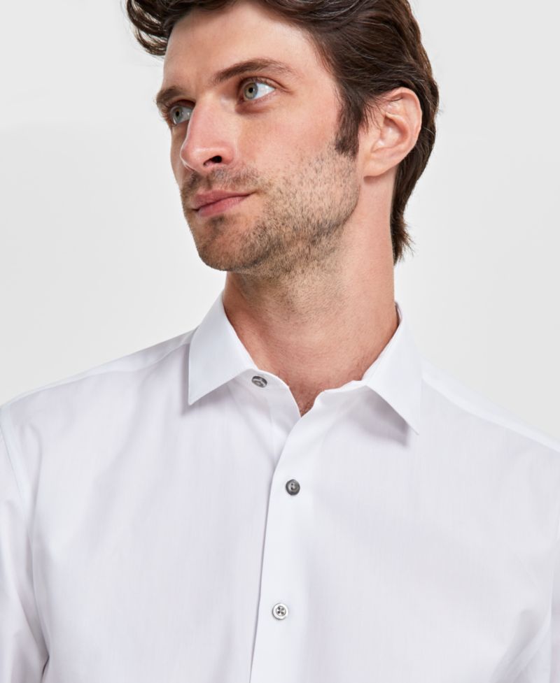 Men's Slim-Fit Solid Dress Shirt
