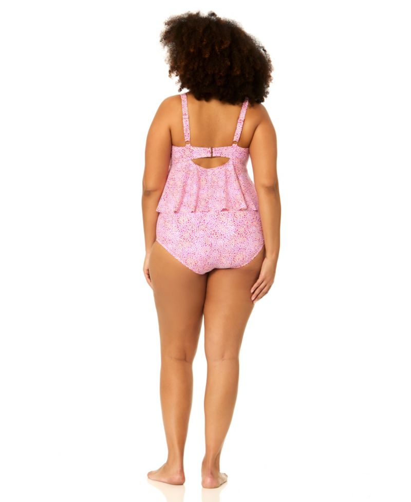 Plus Size Underwire Topanga Printed Swim Tankini Top