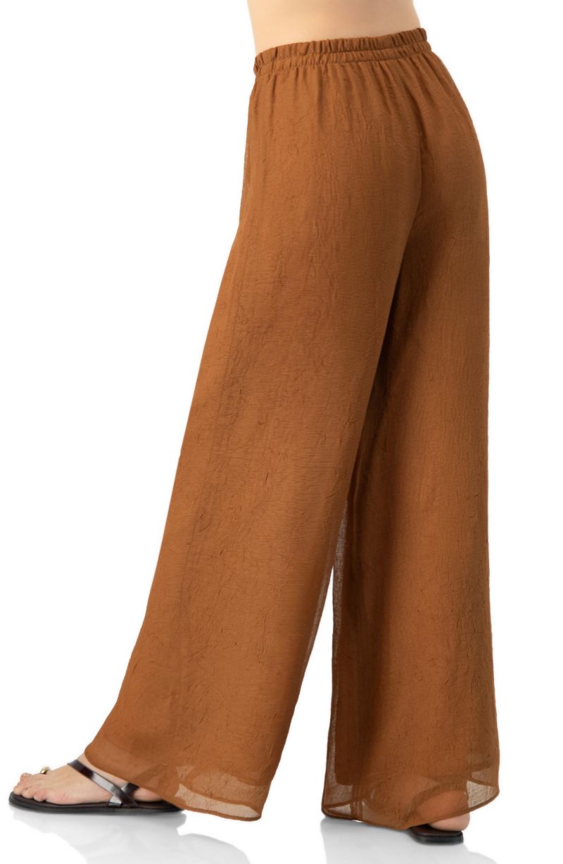 Women's Airy Wide-Leg Elastic Waist Pants