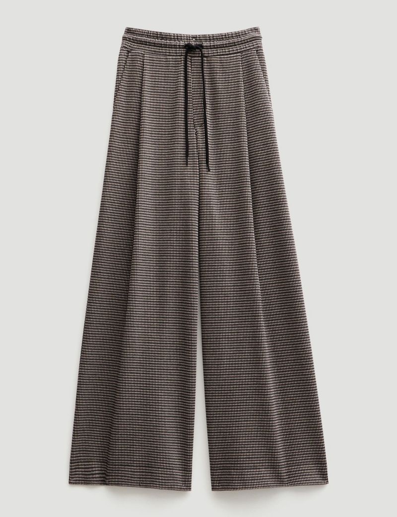 Women's Check Wide Leg Jersey Pants