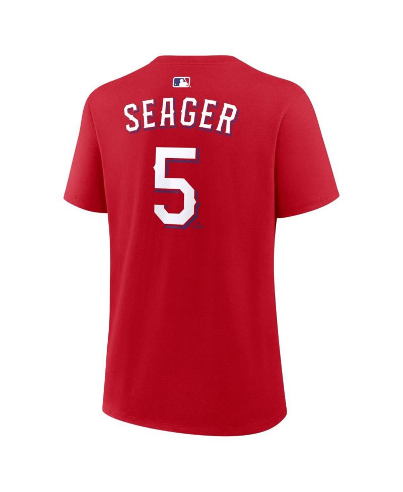 Women's Corey Seager Red Texas Rangers Name and Number T-Shirt