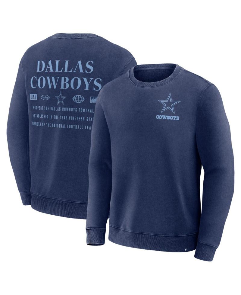 Men's Navy Dallas Cowboys Deep Route Pullover Sweatshirt