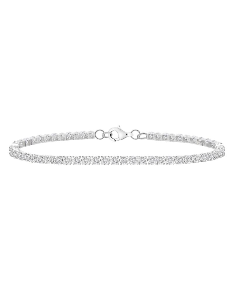 Lab-Grown Blue Sapphire (3-1/6 ct. t.w.) and Lab-Grown White Sapphire (3-1/6 ct. t.w.) Bracelet in Sterling Silver (Also Available in Multi-Stone)