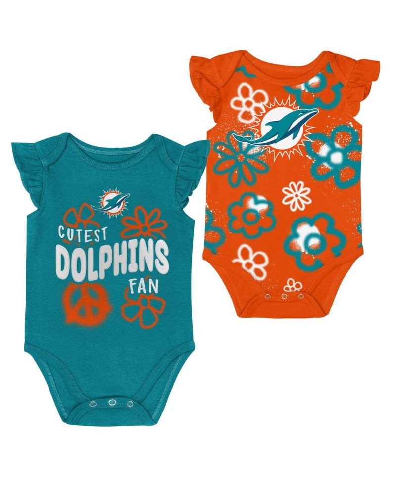 Baby Girls 2-Piece Miami Dolphins The Sunshine Bodysuit Set