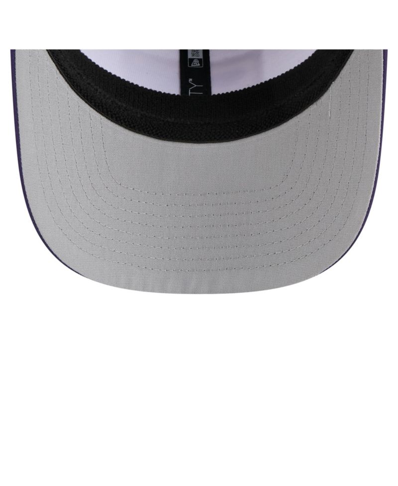 Men's White/Purple LSU Tigers Perforated Patched 9SEVENTY Adjustable Hat