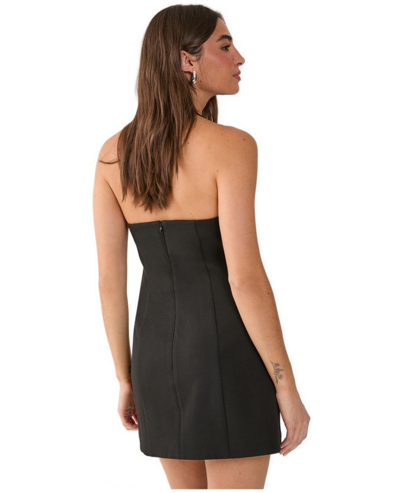 Women's Eyelet Tailored Halter Neck Mini Dress