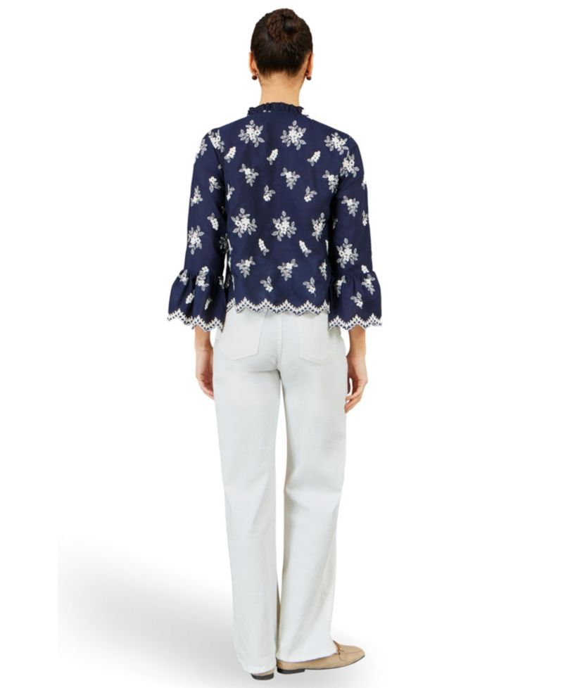 Women's Fluted Sleeves V-Neck Shirt
