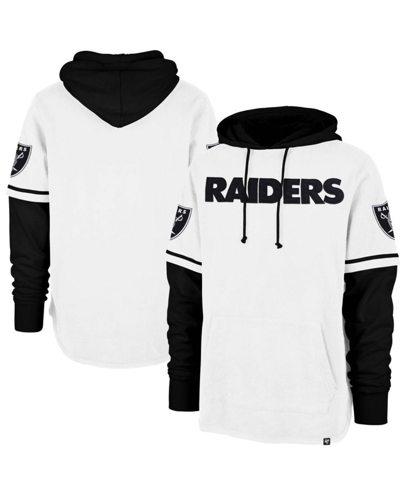 Men's White Las Vegas Raiders Trifecta Shortstop Pullover Hoodie
