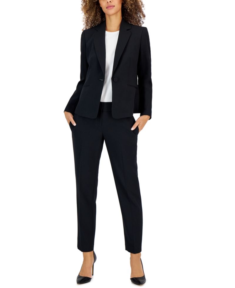 Women's Crepe One-Button 2 Piece Pantsuit