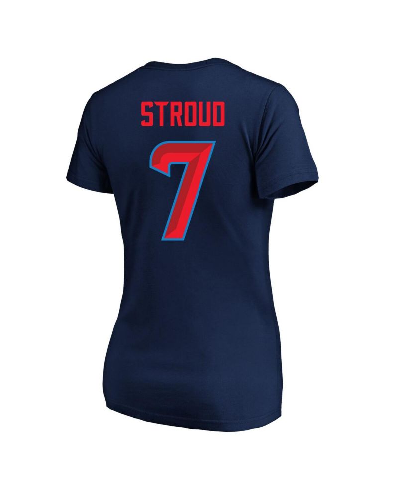 Women's C.J. Stroud Navy Houston Texans Plus Size Fair Catch Name & Number Scoop Neck T-Shirt