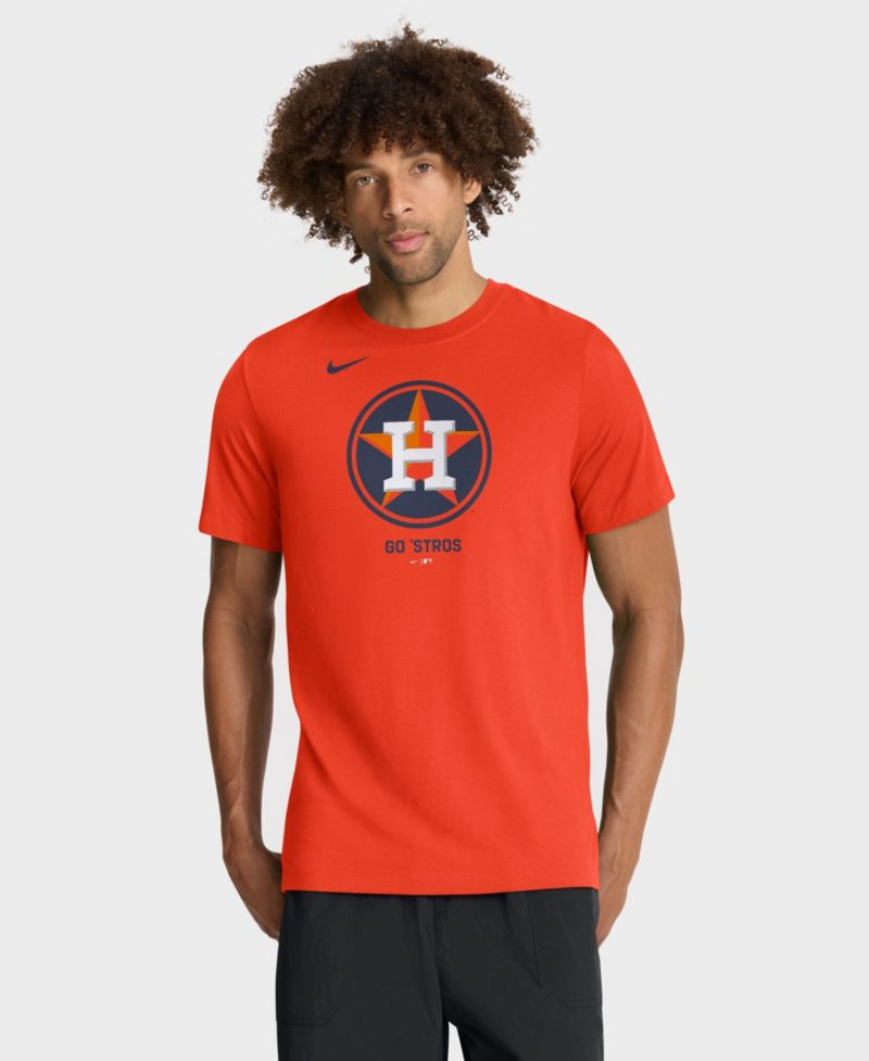 Men's Orange Houston Astros Tri-Blend Logo T-Shirt