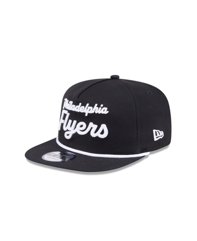 Men's Black Philadelphia Flyers Team Text Golfer Adjustable Hat