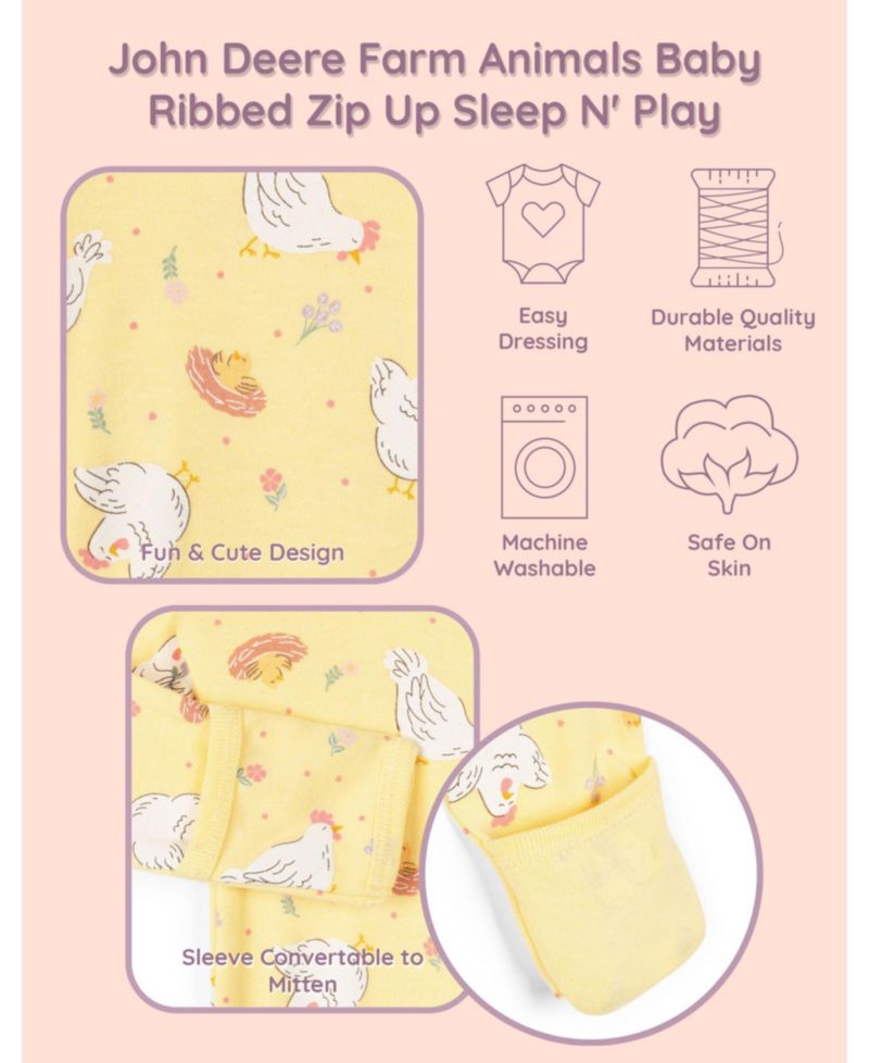 Baby Girls Zip-Up Footed Sleep N Play
