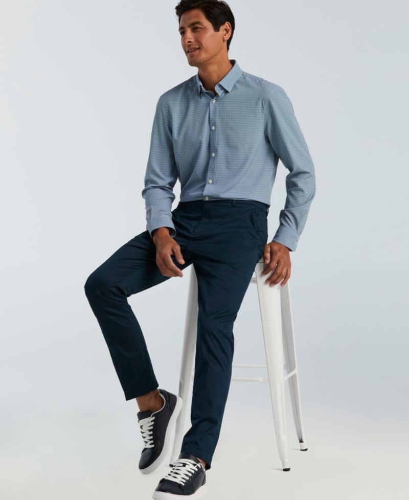 Men's Slim-Fit Mini Geometric Print Shirt