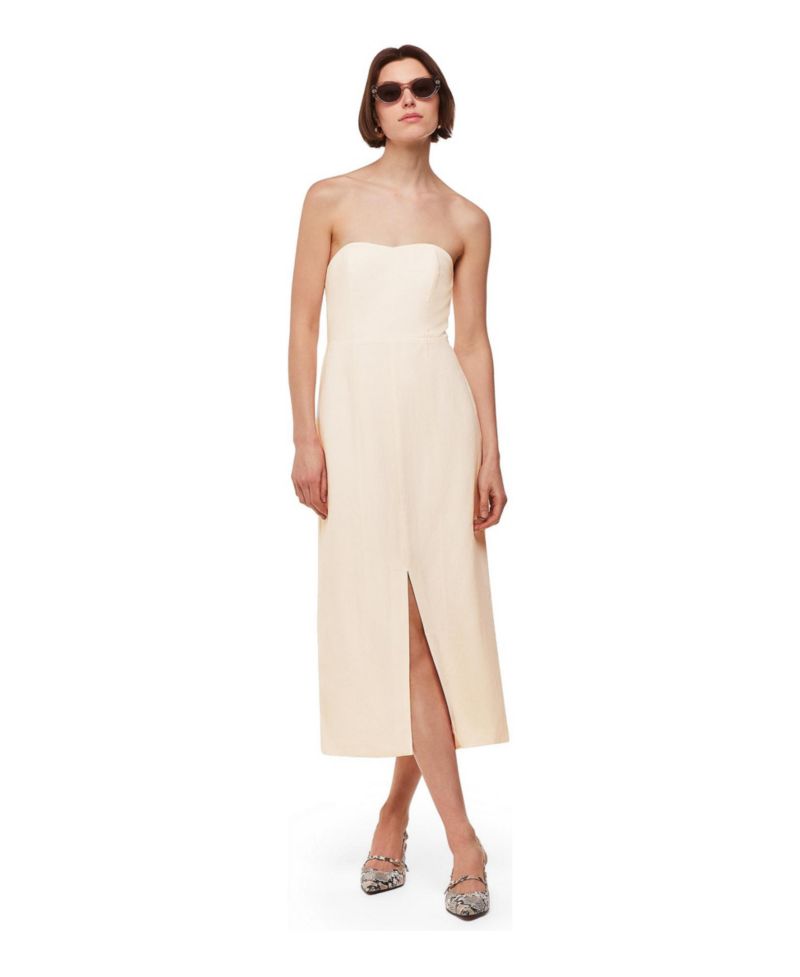 Women's Bandeau Front Slit Midi Dress
