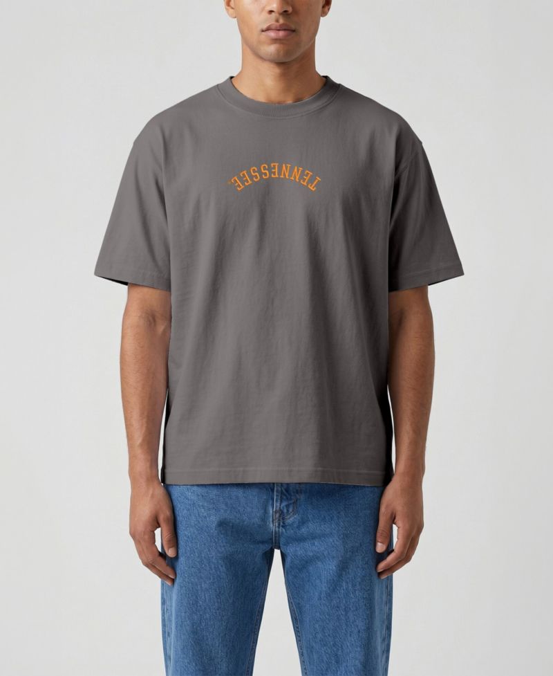Men's Brown Tennessee Volunteers Upside Down Embroidered Vintage Heavyweight T-Shirt