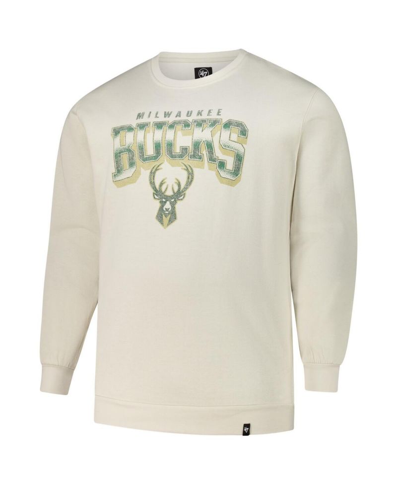 47 Brand Men's Cream Milwaukee Bucks Big & Tall Spotlight Headline Pullover Sweatshirt