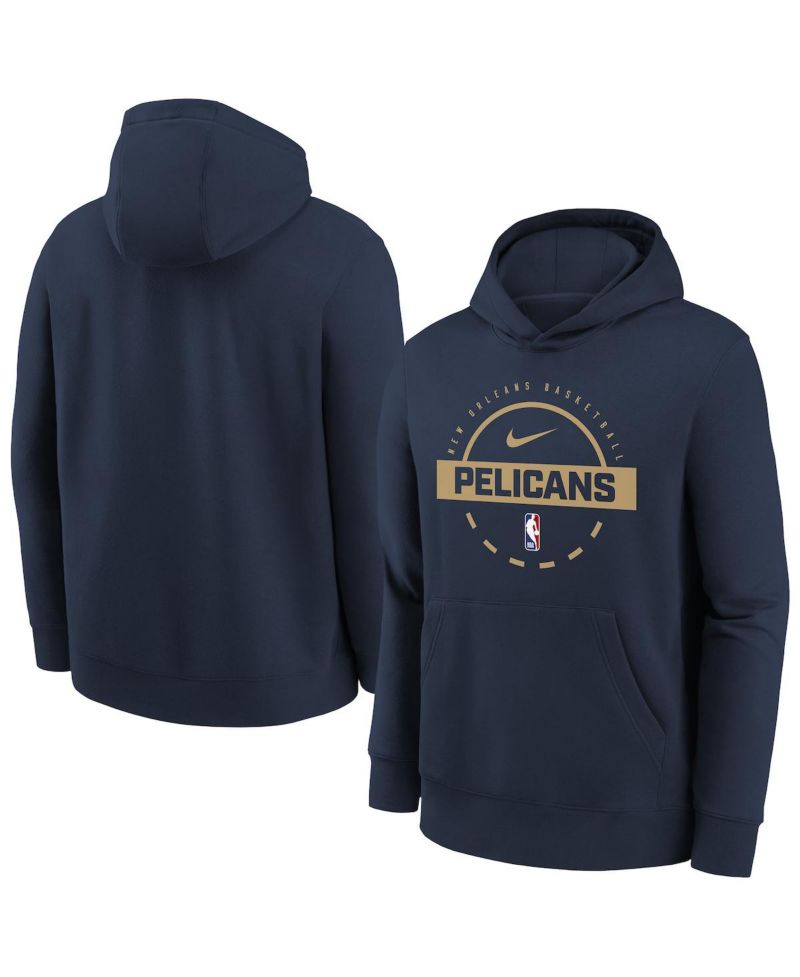 Big Boys and Girls Navy New Orleans Pelicans 2025/26 Club Fleece Practice Hoodie