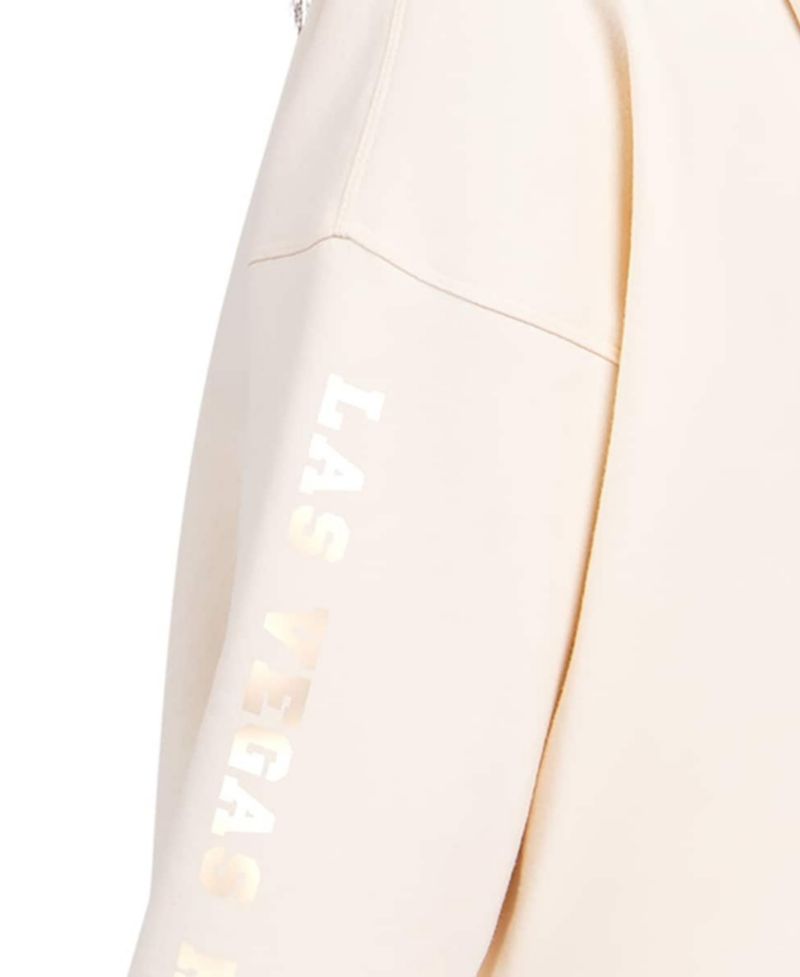 Women's Cream Las Vegas Raiders Pastels Relaxed Travel Hoodie