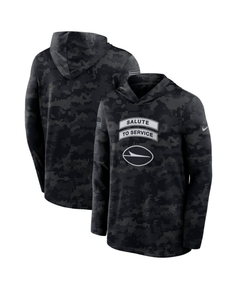 Men's Black New York Jets 2026 Salute to Service Sideline Lightweight Hooded Pullover